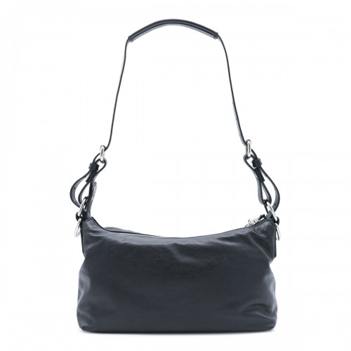 BLACK LEATHER EMMA SHOULDER BAG