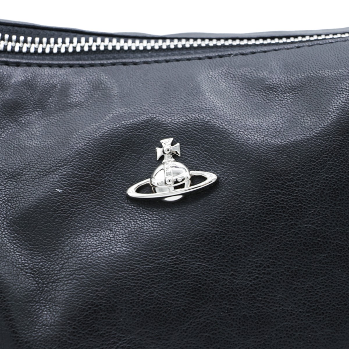 BLACK LEATHER EMMA SHOULDER BAG