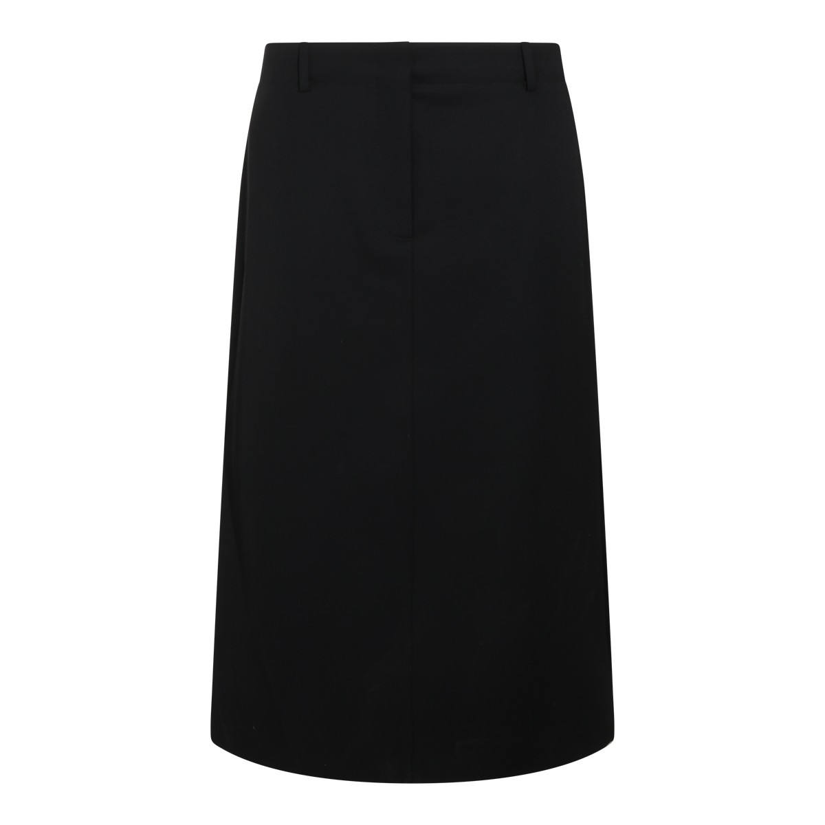 BLACK VIRGIN WOOL PENCIL SKIRT