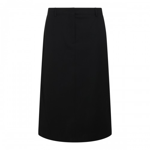 BLACK VIRGIN WOOL PENCIL SKIRT