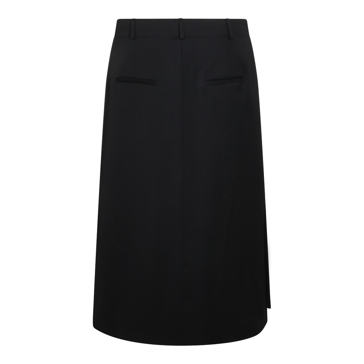BLACK VIRGIN WOOL PENCIL SKIRT