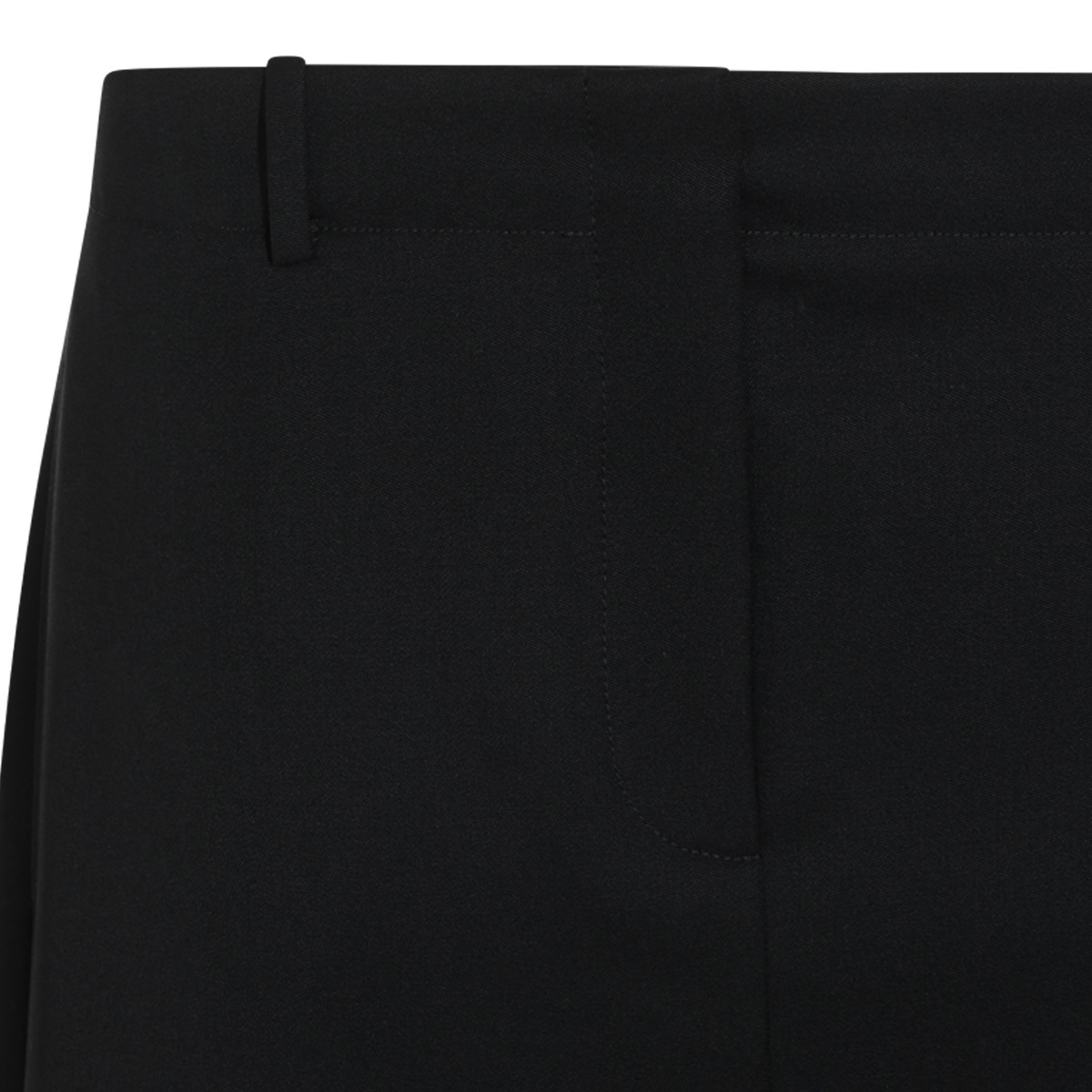 BLACK VIRGIN WOOL PENCIL SKIRT