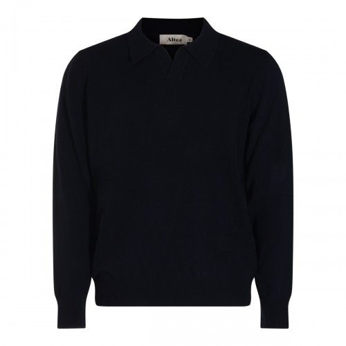 NAVY VIRGIN WOOL SWEATER