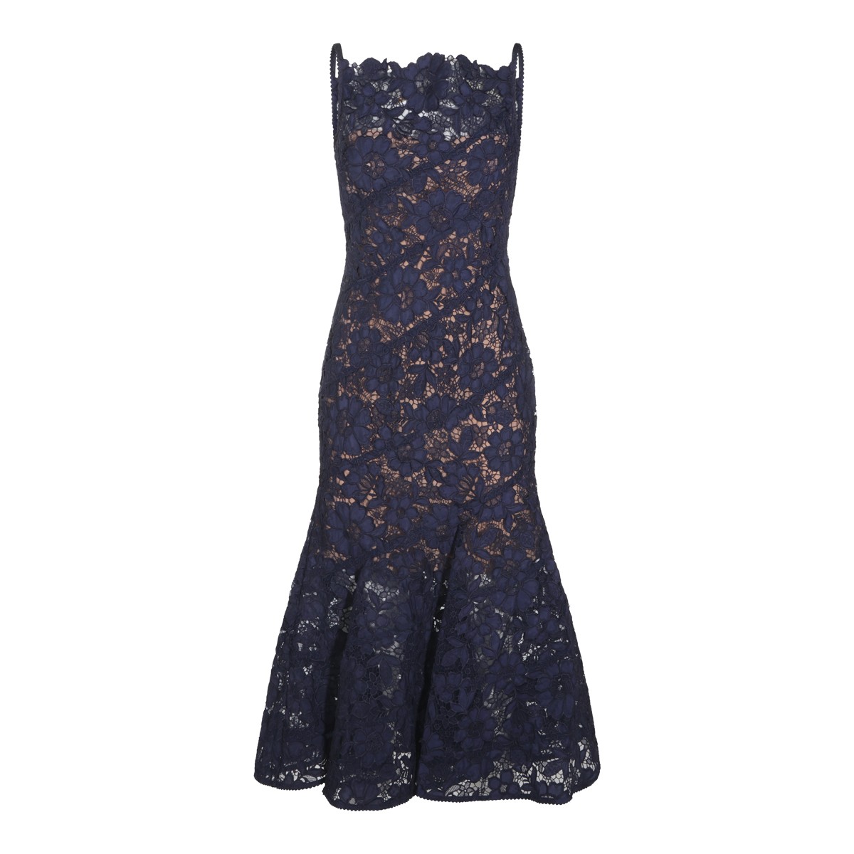 NAVY LACE LONG DRESS