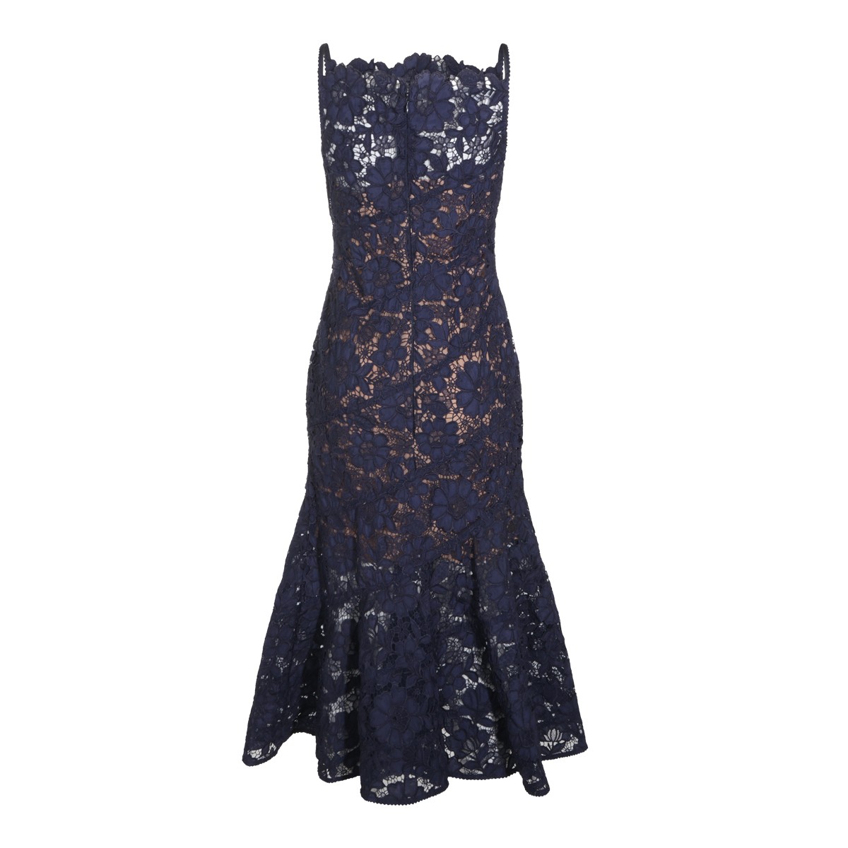 NAVY LACE LONG DRESS