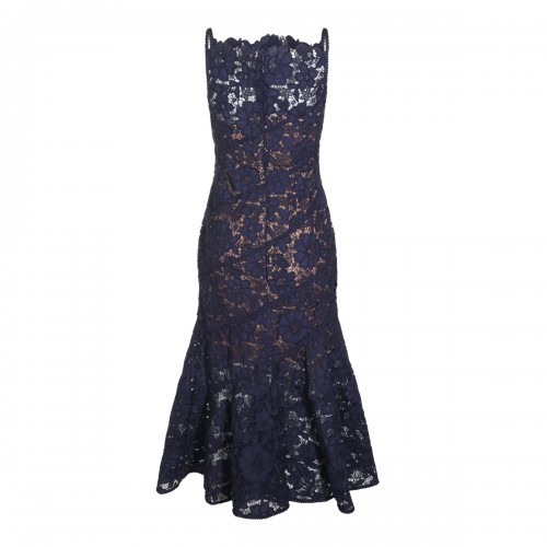 NAVY LACE LONG DRESS