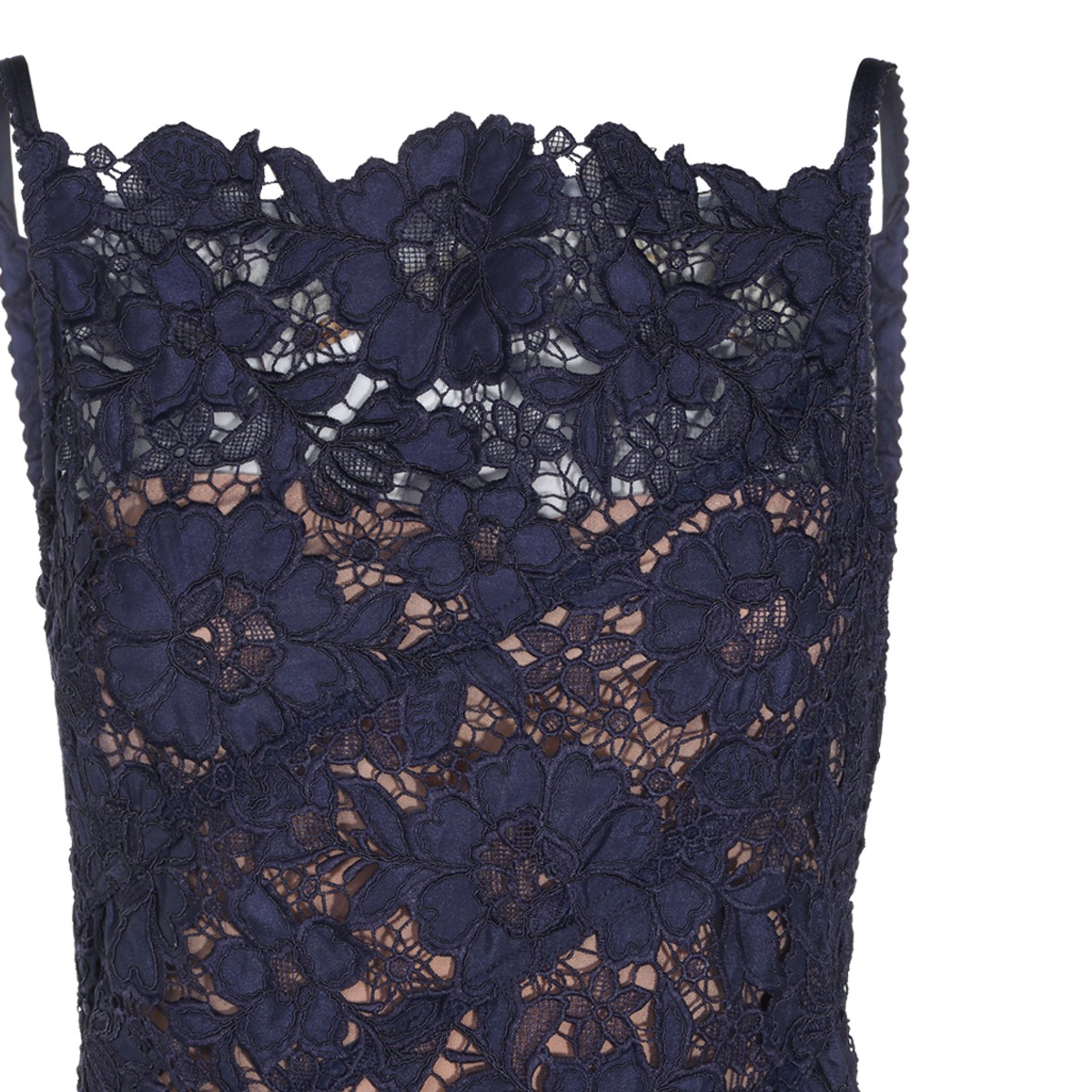 NAVY LACE LONG DRESS