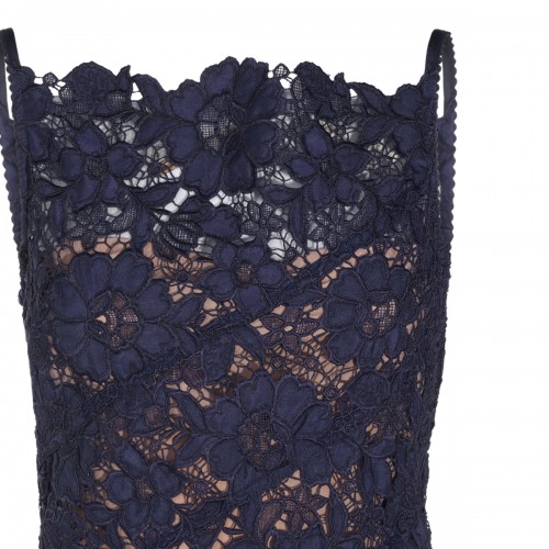 NAVY LACE LONG DRESS