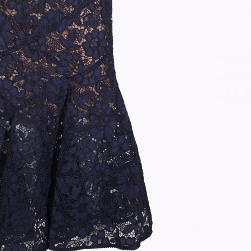 NAVY LACE LONG DRESS
