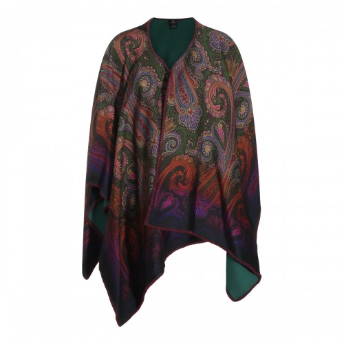 MULTICOLOR WOOL PAISLEY CAPE
