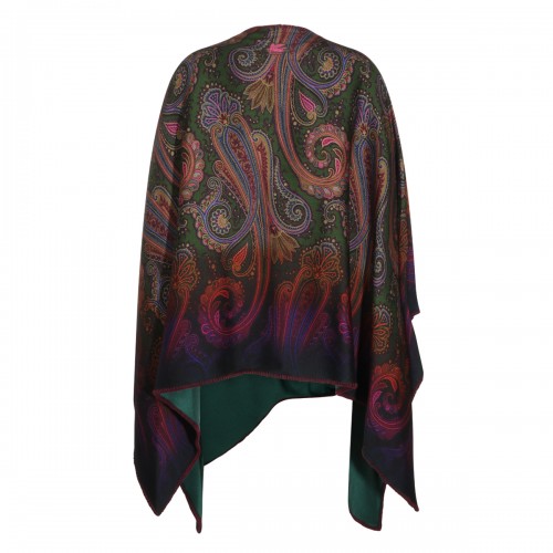 MULTICOLOR WOOL PAISLEY CAPE