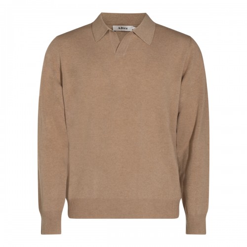 BEIGE VIRGIN WOOL SWEATER