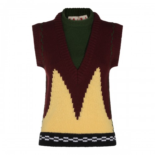 BORDEAUX WOOL VEST KNITWEAR