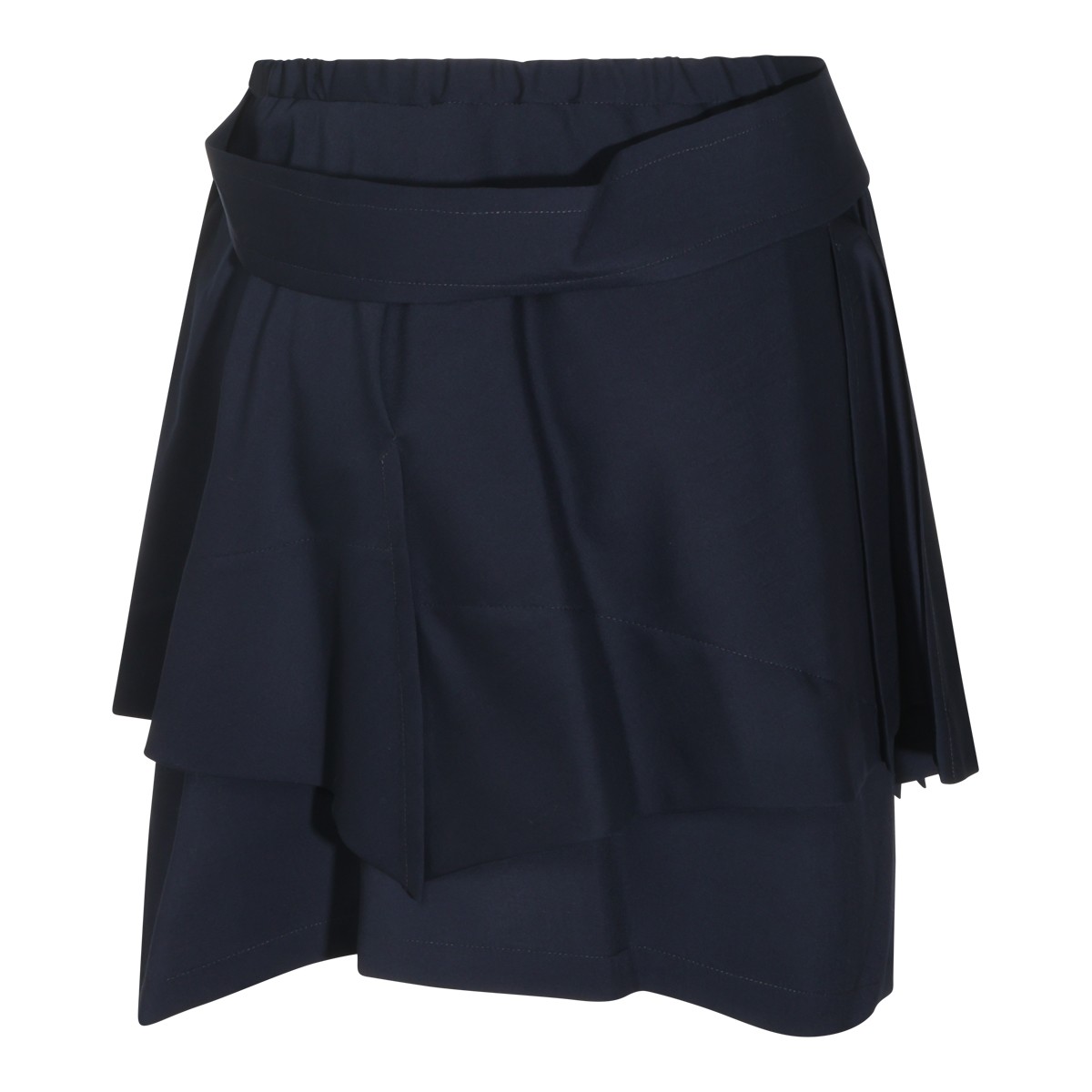 NAVY WOOL MEGHAN SKIRT
