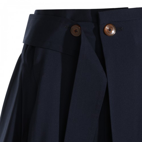 NAVY WOOL MEGHAN SKIRT