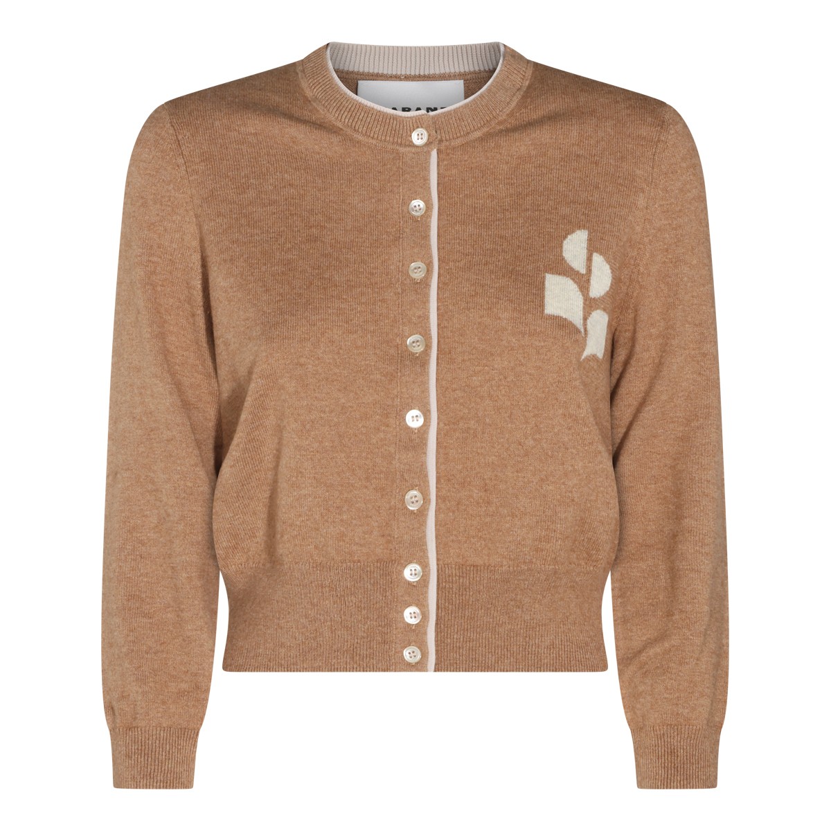 CAMEL AND LIGHT GREY COTTON AND WOOL...