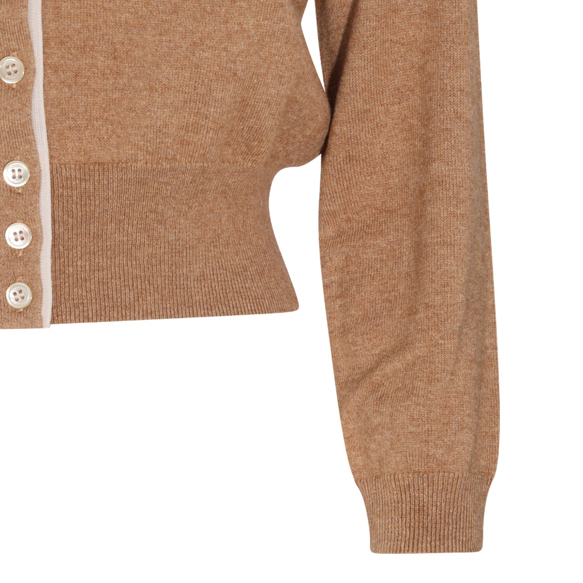CAMEL AND LIGHT GREY COTTON AND WOOL...