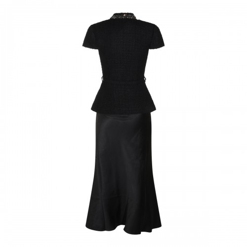 BLACK BOUCLE' LONG DRESS 2