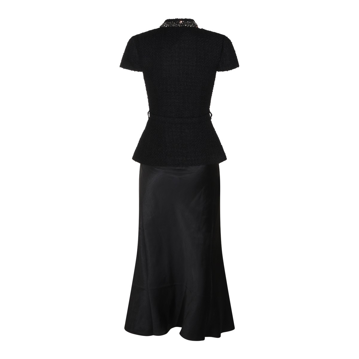 BLACK BOUCLE' LONG DRESS
