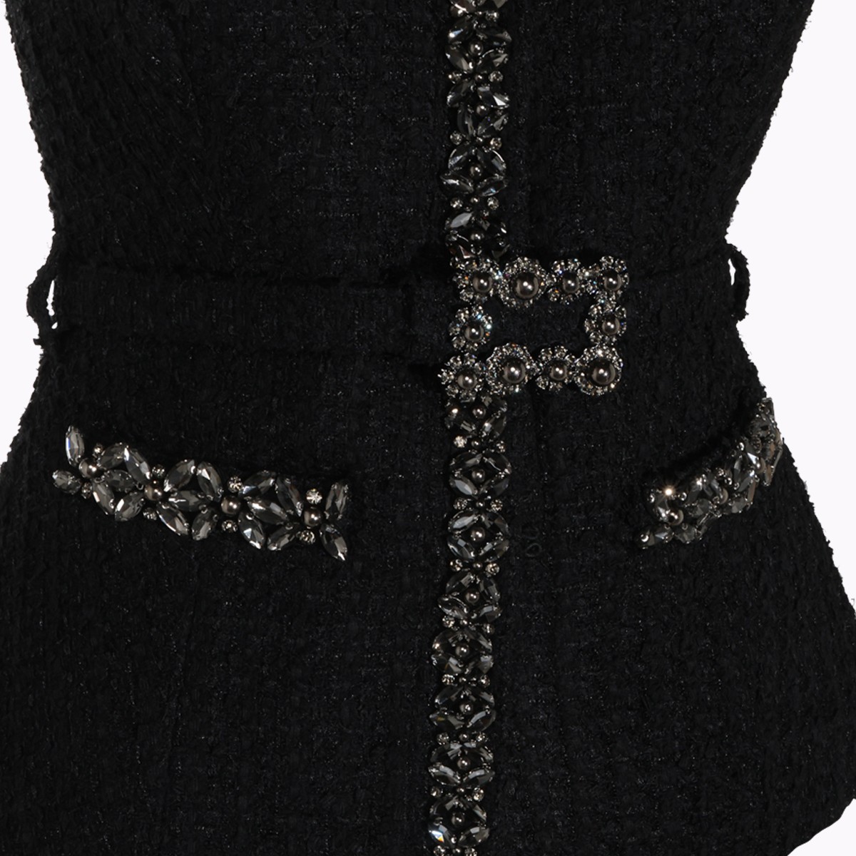 BLACK BOUCLE' LONG DRESS