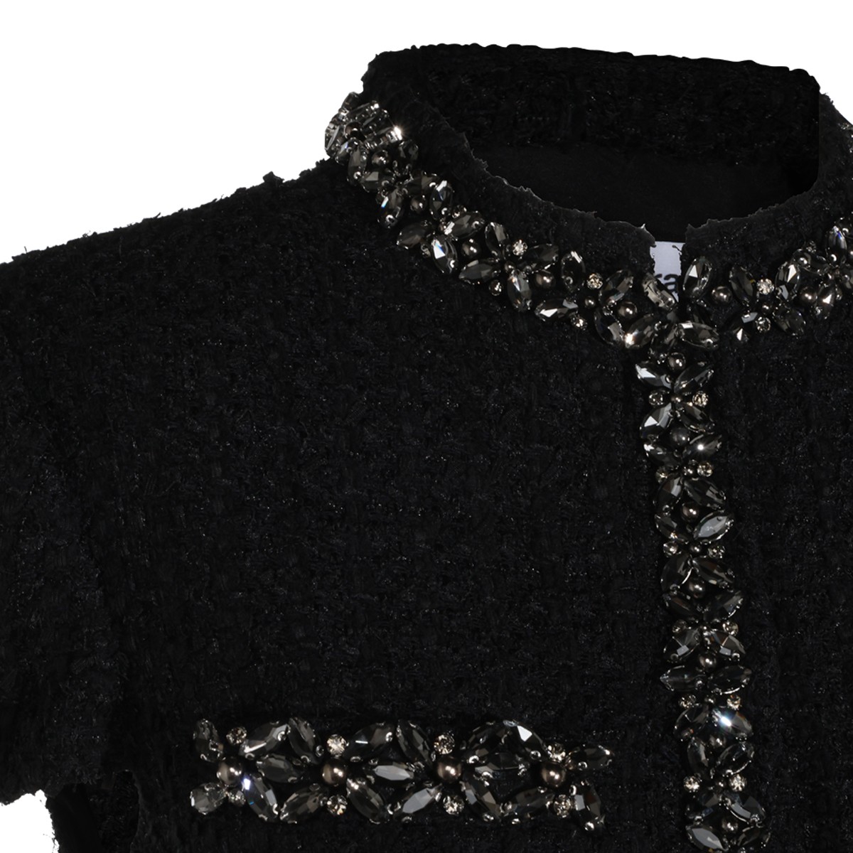 BLACK BOUCLE' LONG DRESS