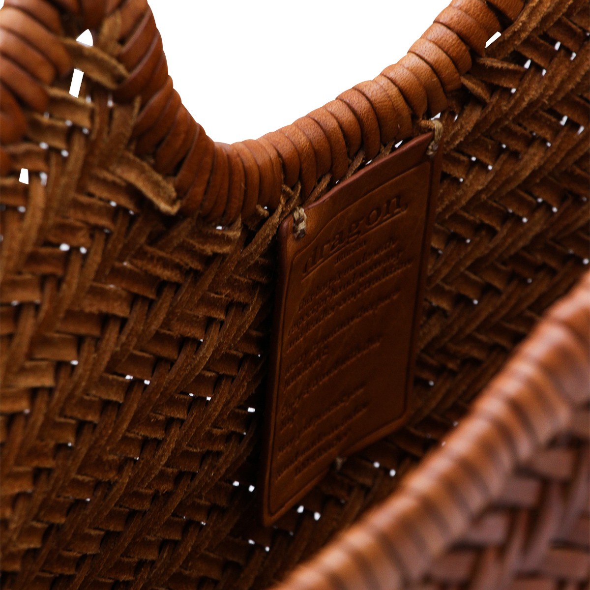 TAN LEATHER NANTUCKET BASKET BIG TOTE...