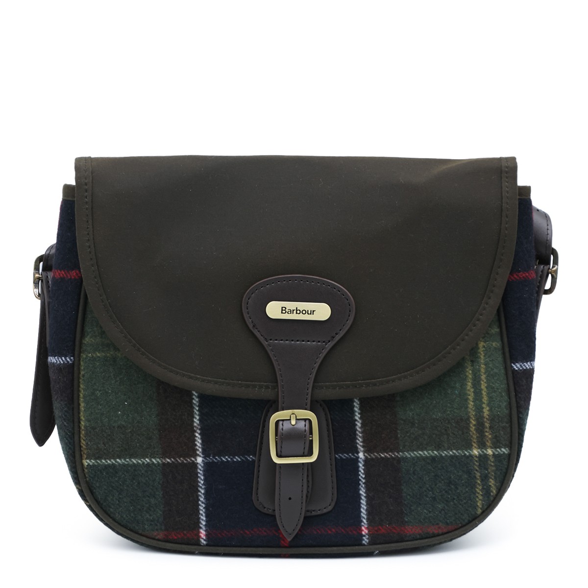 OLIVE TARTAN CROSSBODY BAG