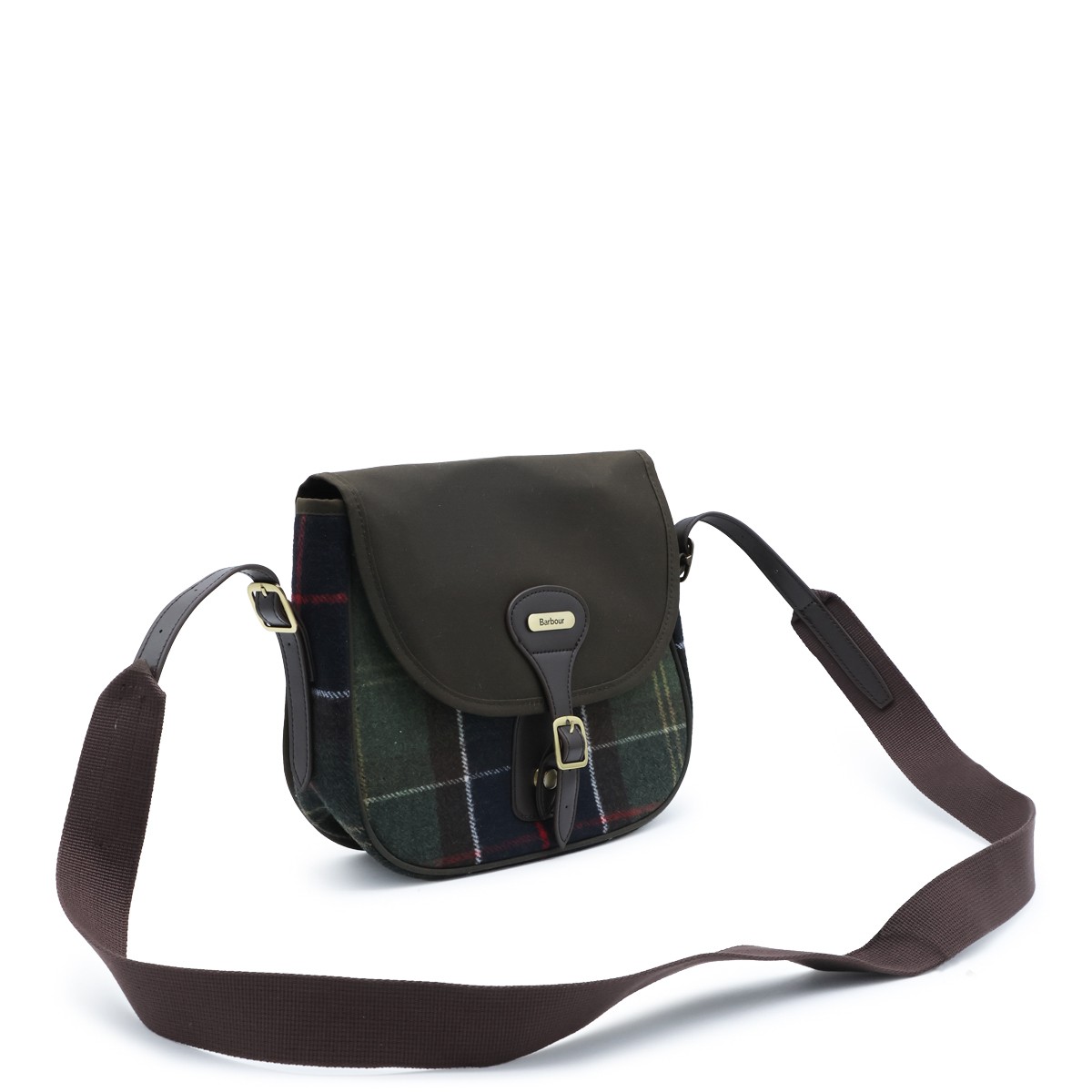 OLIVE TARTAN CROSSBODY BAG