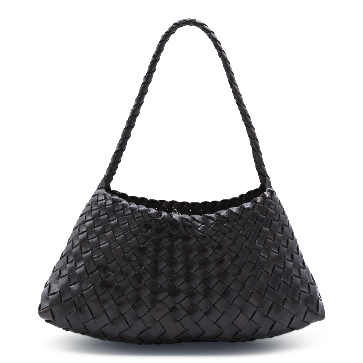 DARK BROWN LEATHER ROSANNA SHOULDER BAG