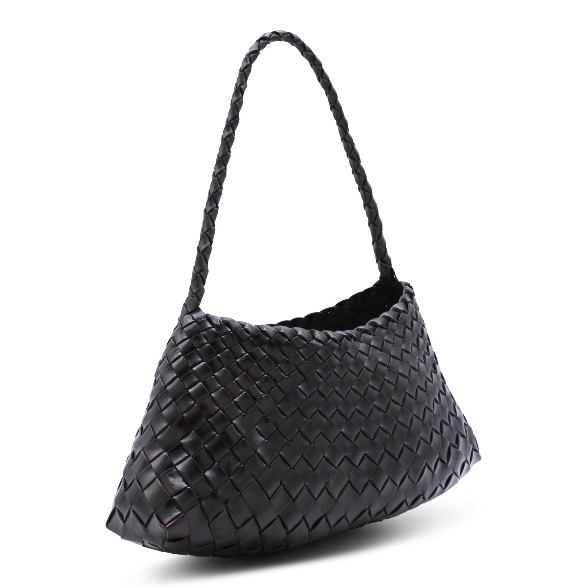 DARK BROWN LEATHER ROSANNA SHOULDER BAG