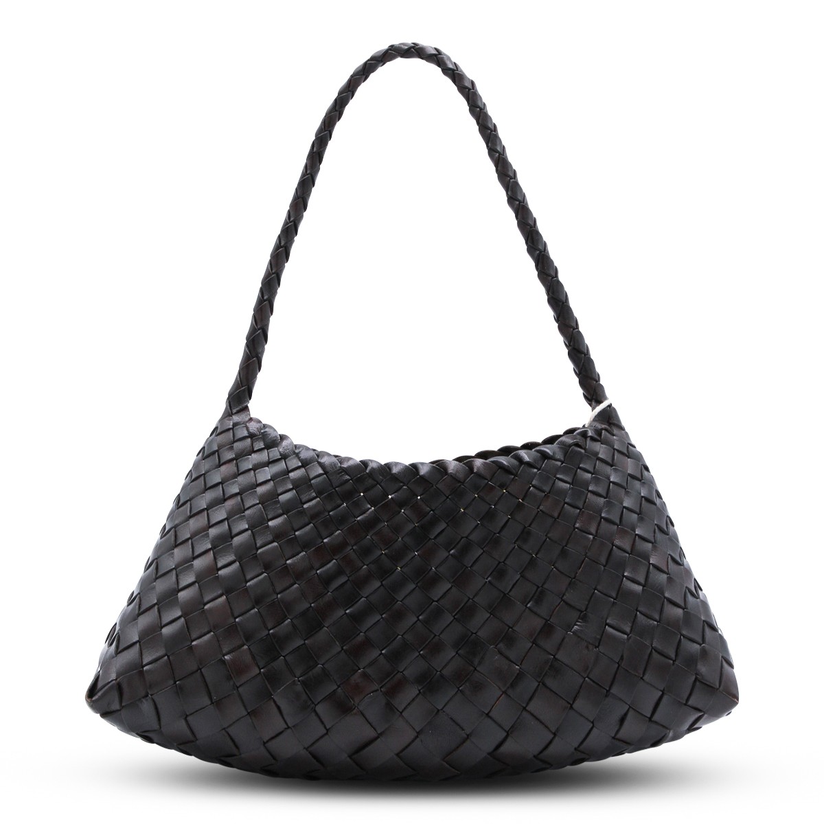 DARK BROWN LEATHER ROSANNA SHOULDER BAG