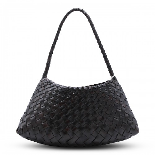 DARK BROWN LEATHER ROSANNA SHOULDER BAG