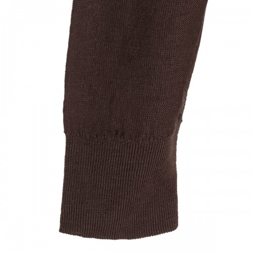 SHITAKE WOOL BLEND TROMPE L'OEIL CARDIGAN