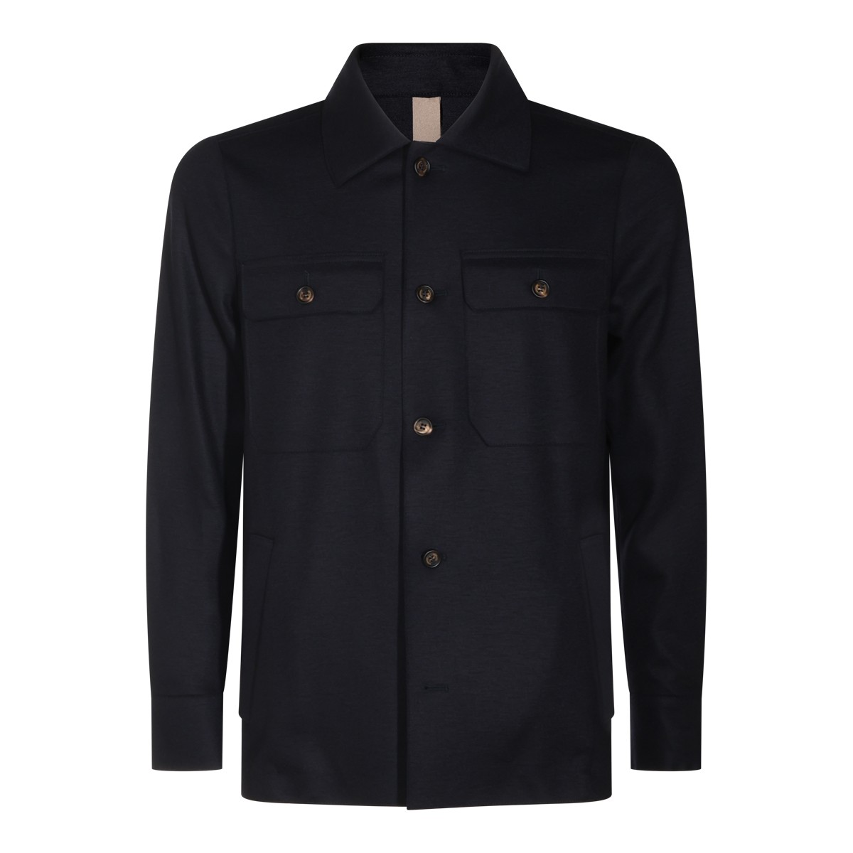 BLUE WOOL BLEND CASUAL JACKET