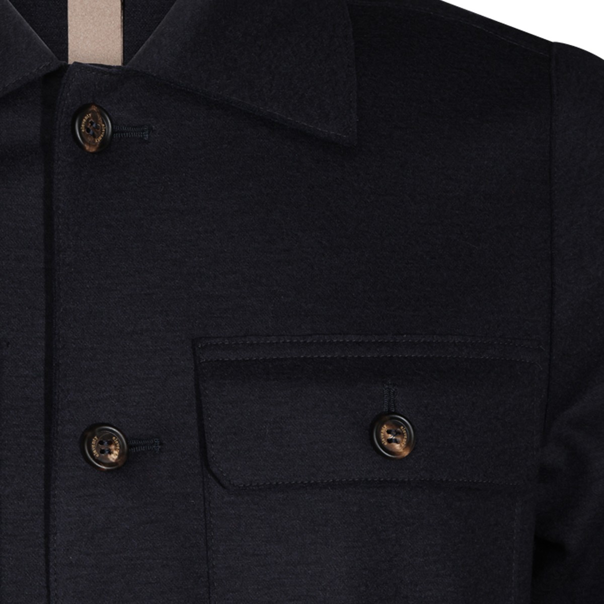 BLUE WOOL BLEND CASUAL JACKET