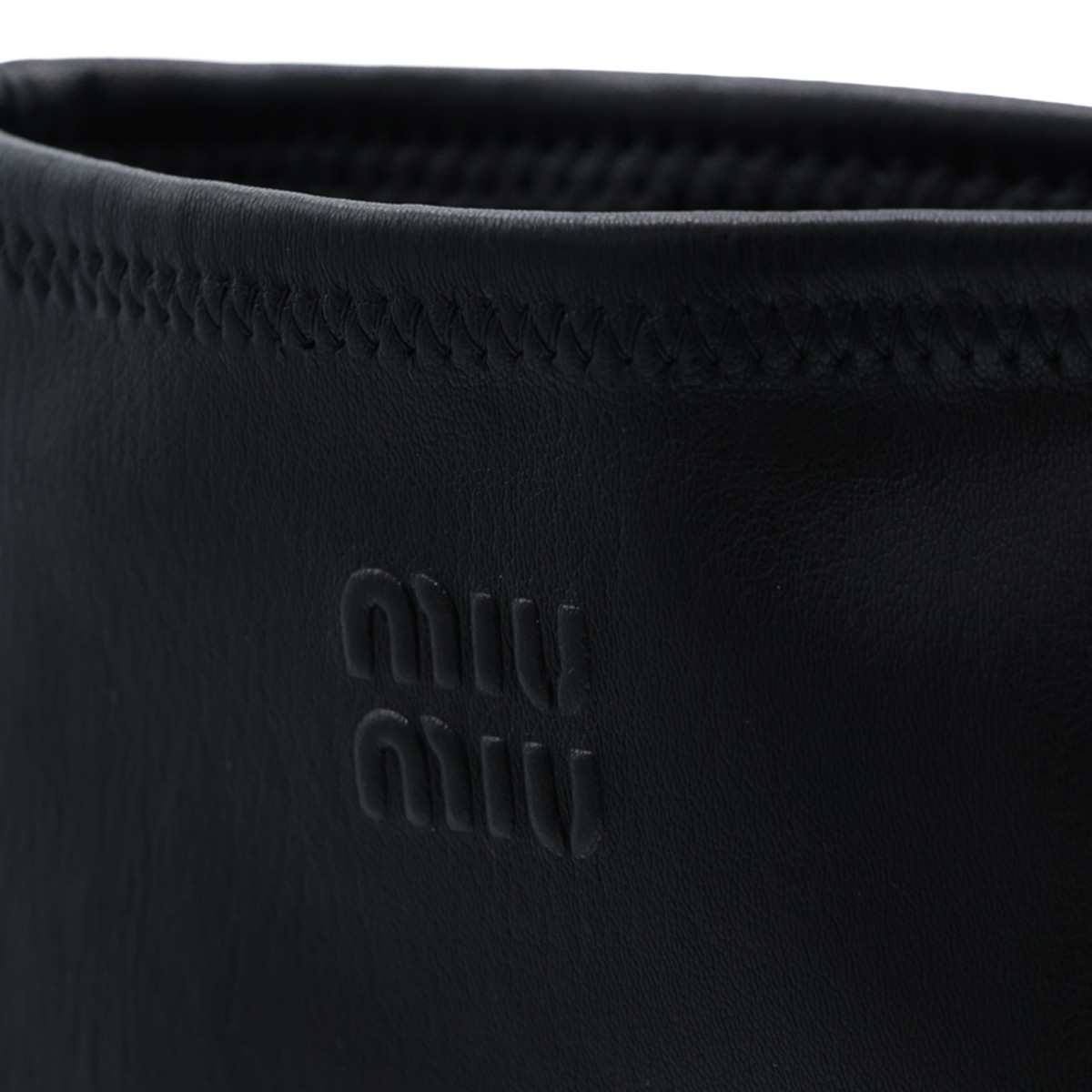 BLACK LEATHER STRETCH BOOTS