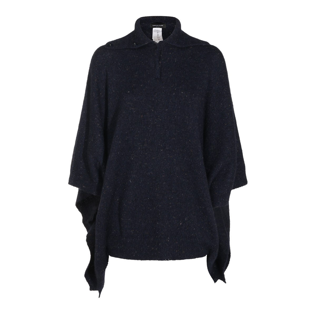 NIGHT BLUE WOOL BLEND CAPE