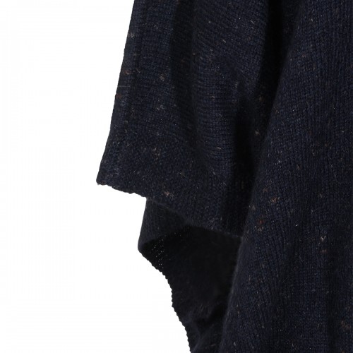 NIGHT BLUE WOOL BLEND CAPE