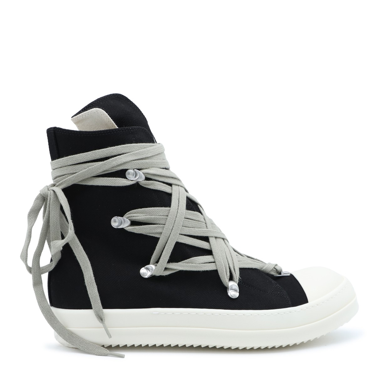 BLACK AND MILK LEATHER MEGALACE SNEAKERS