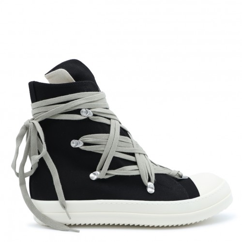 BLACK AND MILK LEATHER MEGALACE SNEAKERS