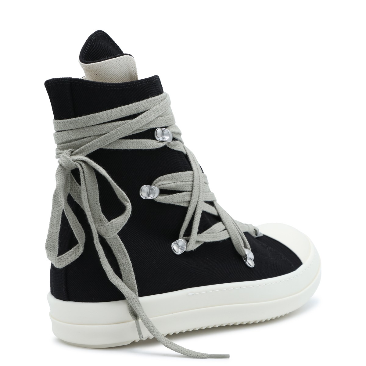 BLACK AND MILK LEATHER MEGALACE SNEAKERS