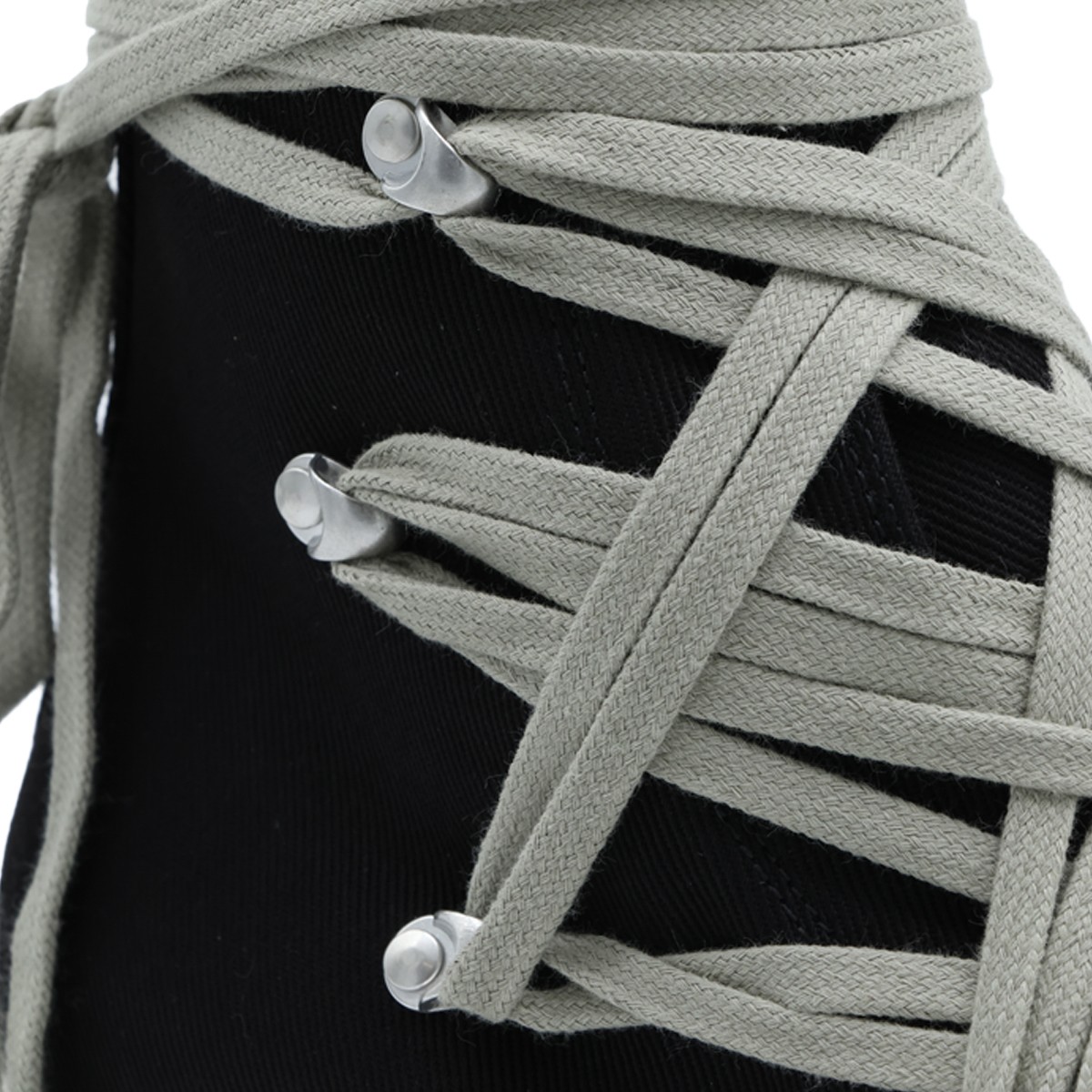 BLACK AND MILK LEATHER MEGALACE SNEAKERS