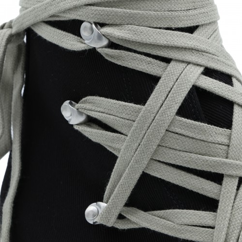 BLACK AND MILK LEATHER MEGALACE SNEAKERS