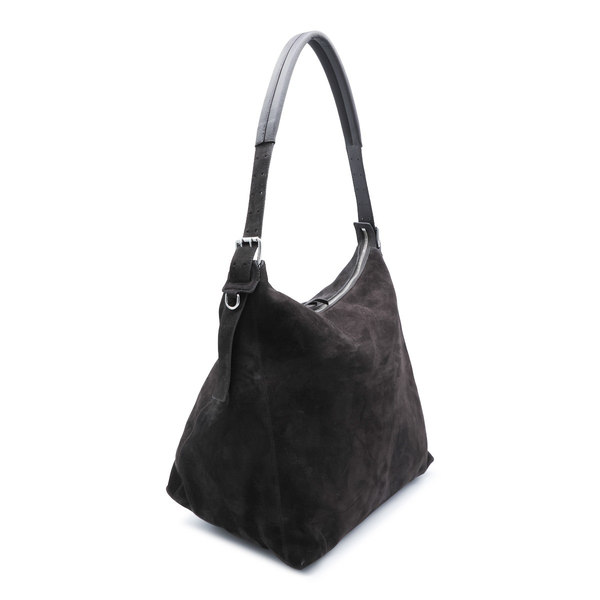 EBONY BROWN BELTED HOBO SHOULDER BAG