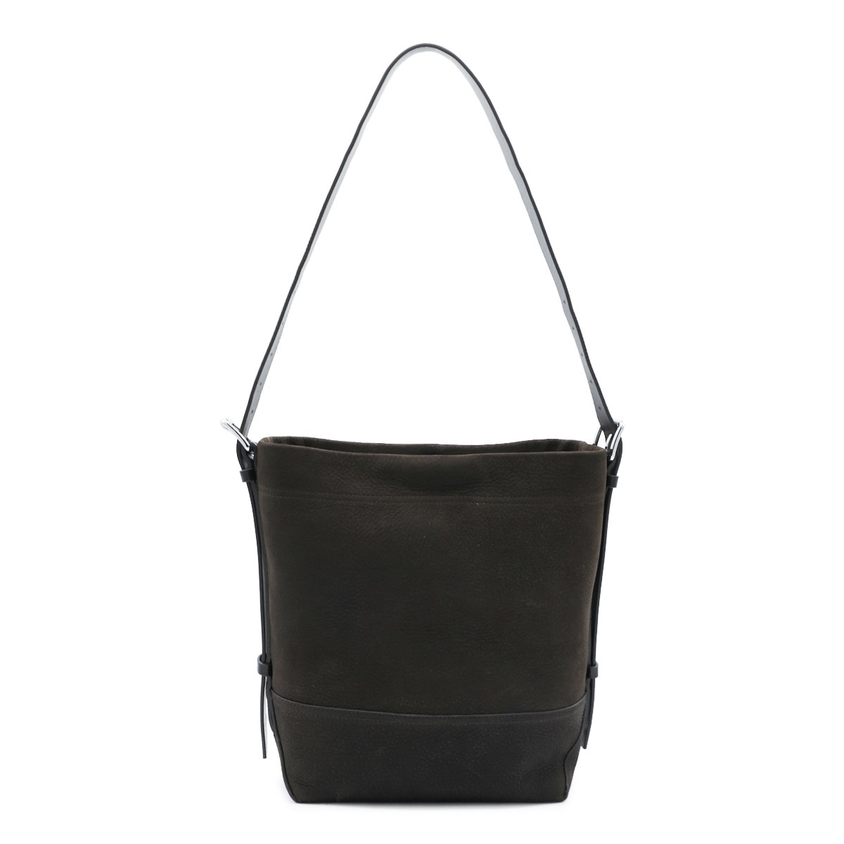 EBONY BROWN LEATHER SMALL BELTED...
