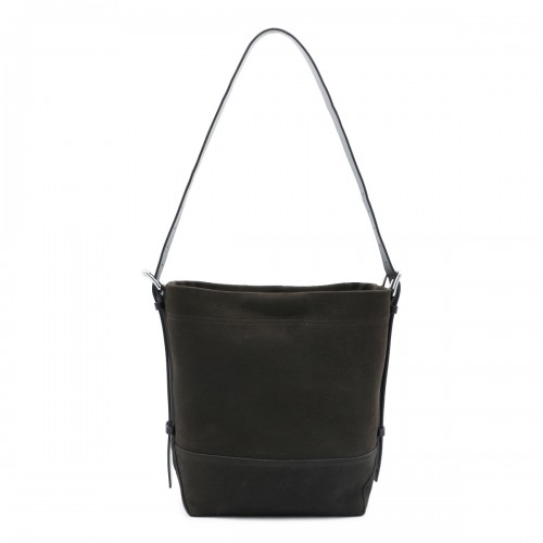 EBONY BROWN LEATHER SMALL BELTED SHOULDER BAG