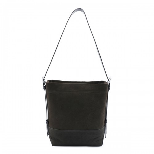 EBONY BROWN LEATHER SMALL BELTED SHOULDER BAG