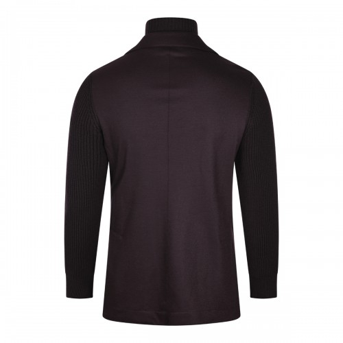 BORDEAUX WOOL ZIPPED BLAZER 2