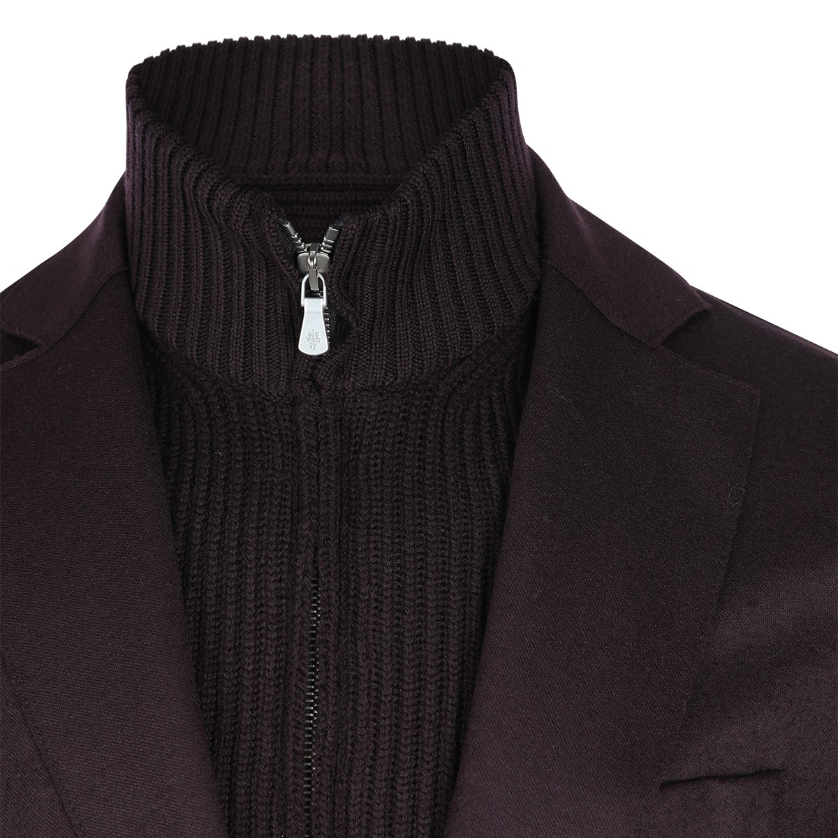 BORDEAUX WOOL ZIPPED BLAZER