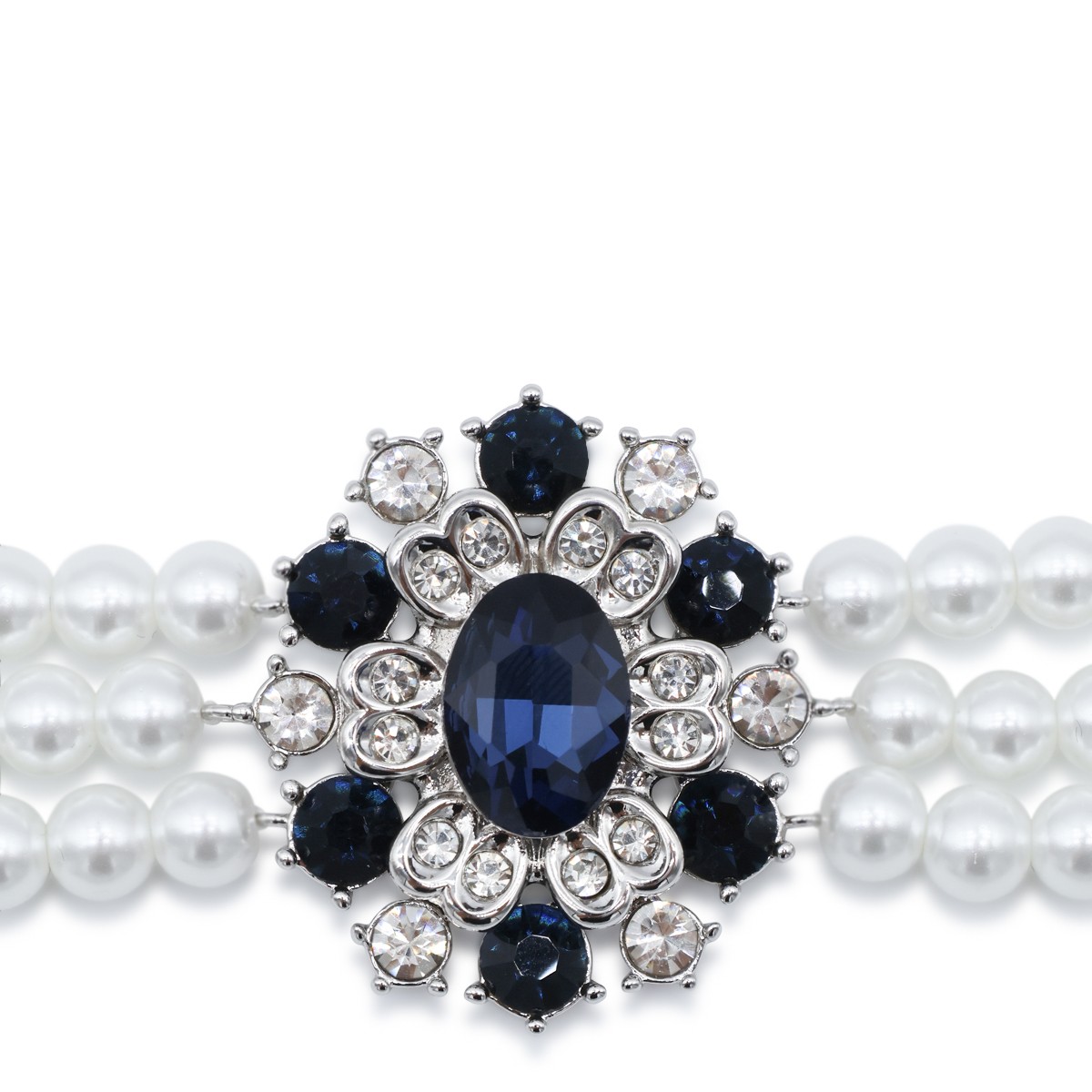 BLUE CRYSTAL PEARL CHOCKER